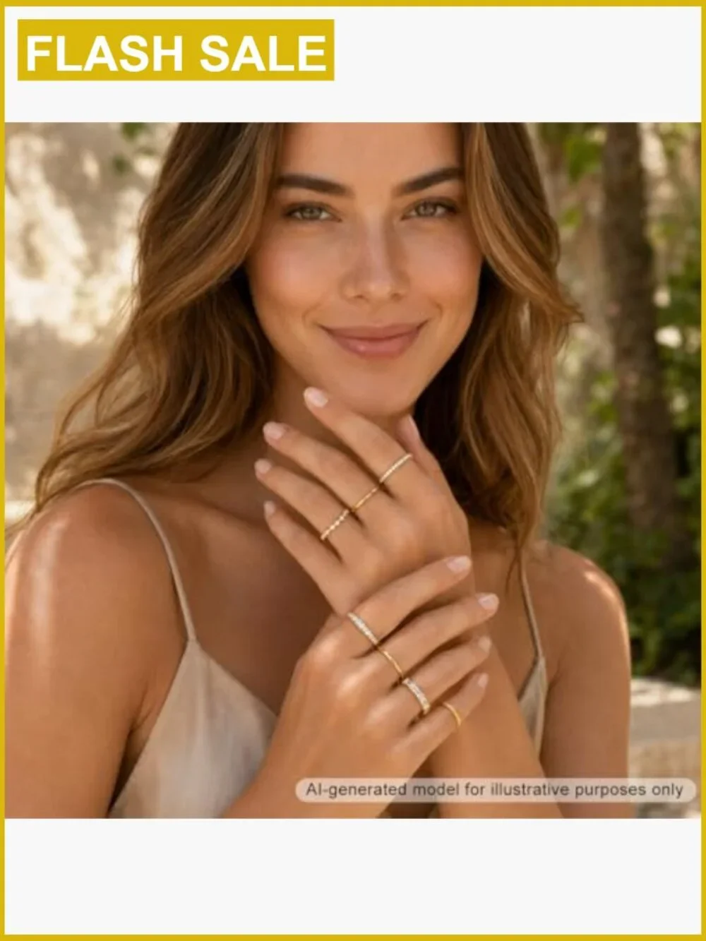 8-Piece CZ Stackable Rings Set - Dainty Daily Wedding Band Gift